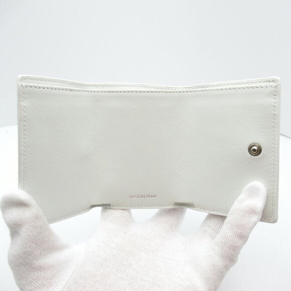 Balenciaga Bi fold Wallet Tri Leather White Black Wallet - Picture 5 of 9